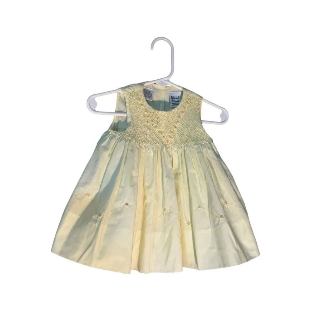 Sarah Louise England Smocked Ceremonial Dress Ivory Cream Special Occasion 3Mo